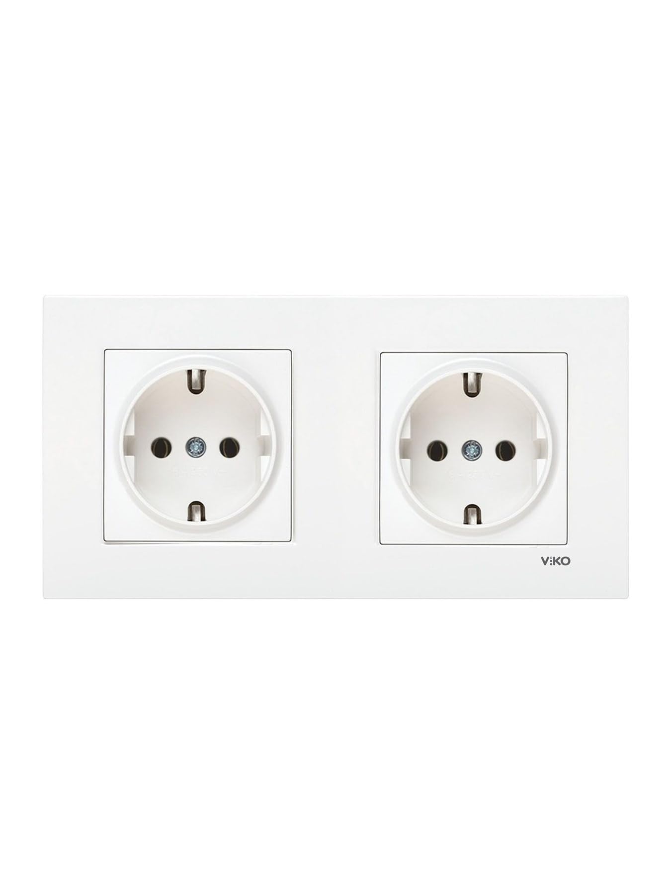 VİKO KARRE BEYAZ İKİLİ TOPRAKLI PRİZ A.OPP